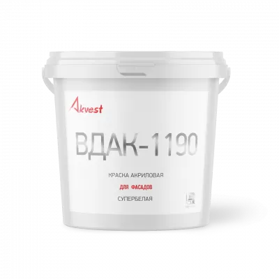 Краска акриловая супербелая для фасадов ВДАК-1190, Аквест,  7 кг