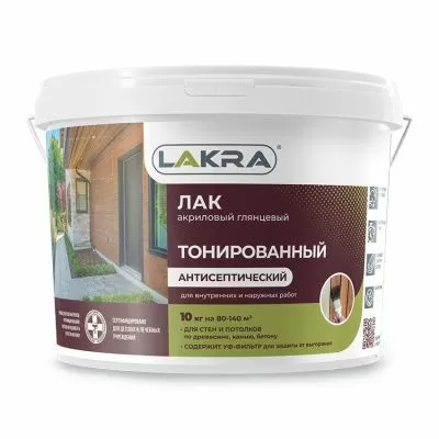 Лак тонированный акриловый с уф-фильтром орегон 0,9 кг Лакра